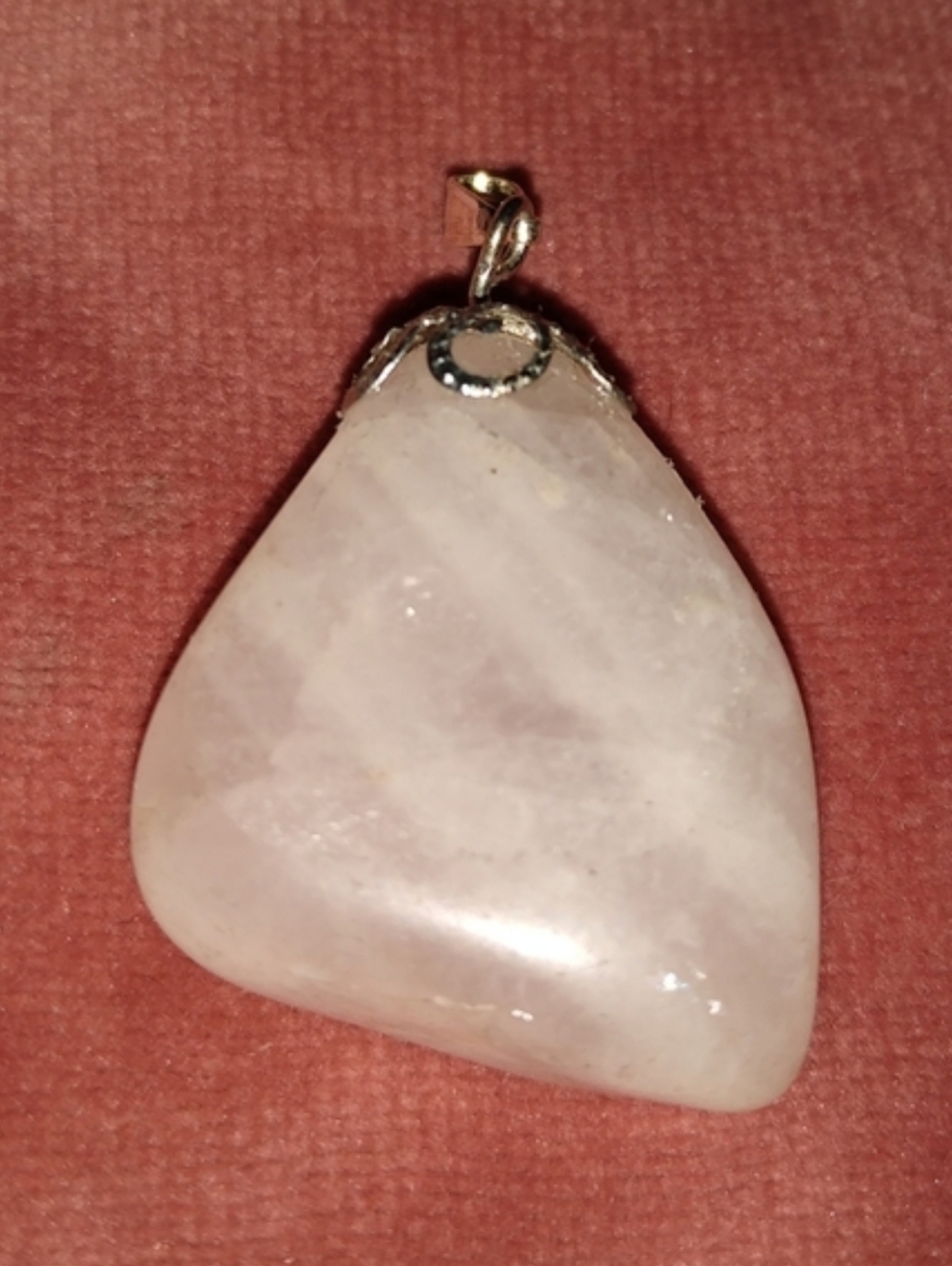 Vintage White Quartz Gem Stone Pendant Gemstone Necklace Charm